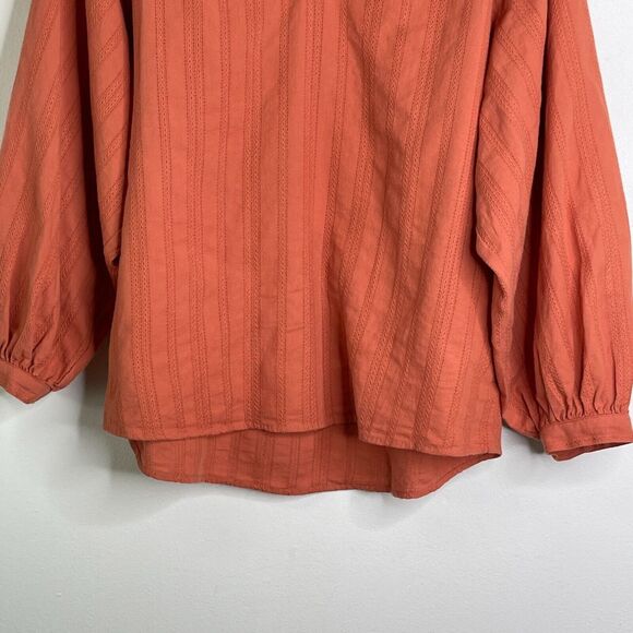 Madewell Raglan Peasant Stripe Orange Boho Oversized Top Women's Size XS - Picture 5 of 8